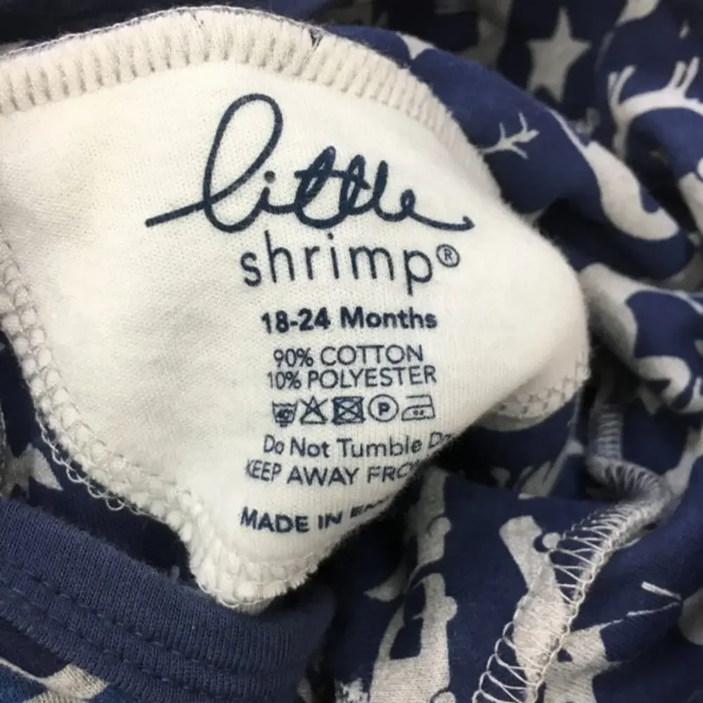 Little Shrimp Boys Jacket Size 18-24 Mo Blue Navy Gray Striped Wrap Style Hoodie